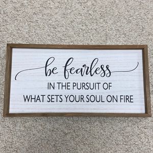 NWT Be Fearless Wooden Hanging Wall Art Decor